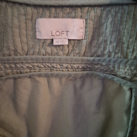Ann Taylor LOFT Utility Jacket Women’s XS Olive Green Cargo Anorak Zip Front - Picture 6 of 6